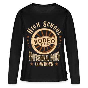 Rodéo au lycée - T-shirt manches longues Premium bio Femme - noir - Devant - Julia (174cm)