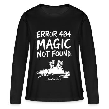 Error 404 Magic Not Found Humor - Women's Premium Organic Long Sleeve Shirt - black - Front - Julia (174cm)