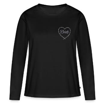 Mariée - T-shirt manches longues Premium bio Femme - noir - Devant - Julia (174cm)