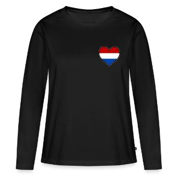 Drapeau du Cœur des Pays-Bas - T-shirt manches longues Premium bio Femme - noir - Devant - Julia (174cm)