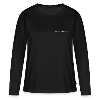Citation d’ambition introvertie - T-shirt manches longues Premium bio Femme - noir - Devant - Julia (174cm)