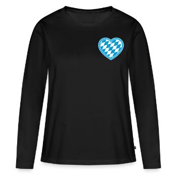 Herz Bayern - T-shirt manches longues Premium bio Femme - noir - Devant - Julia (174cm)