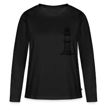 Phare de la mer Baltique - T-shirt manches longues Premium bio Femme - noir - Devant - Julia (174cm)