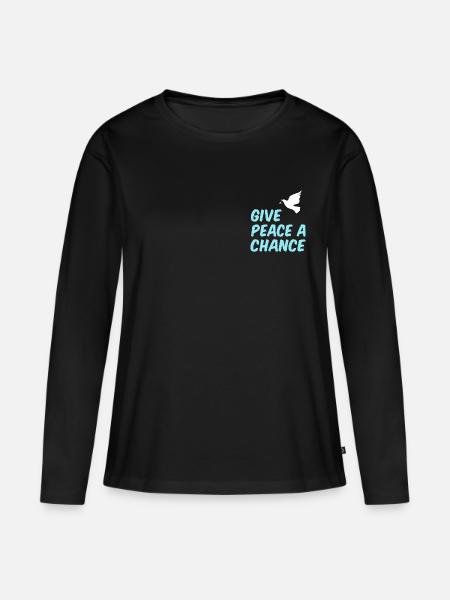 Frieden - Frauen Premium Bio Langarmshirt - Schwarz