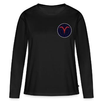 Bélier - T-shirt manches longues Premium bio Femme - noir - Devant - Julia (174cm)