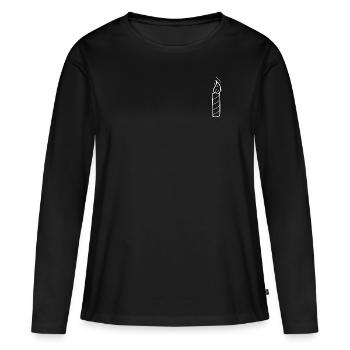 candle - Women's Premium Organic Long Sleeve Shirt - black - Front - Julia (174cm)