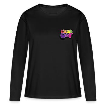 C EST OUF - T-shirt manches longues Premium bio Femme - noir - Devant - Julia (174cm)