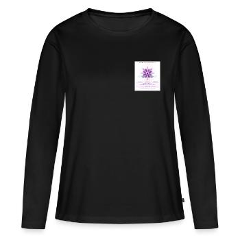 Fleur de Lotus et Spirale de Fibonacci - T-shirt manches longues Premium bio Femme - noir - Devant - Julia (174cm)
