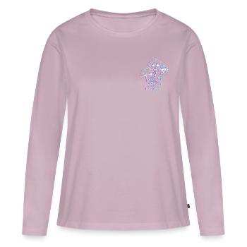 Drogue Champignons Party LSD Acid - T-shirt manches longues Premium bio Femme - rose poudré - Devant - Julia (174cm)
