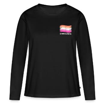 Lesbeautiful Lesbienne LGBT Pride Lesbienne - T-shirt manches longues Premium bio Femme - noir - Devant - Julia (174cm)