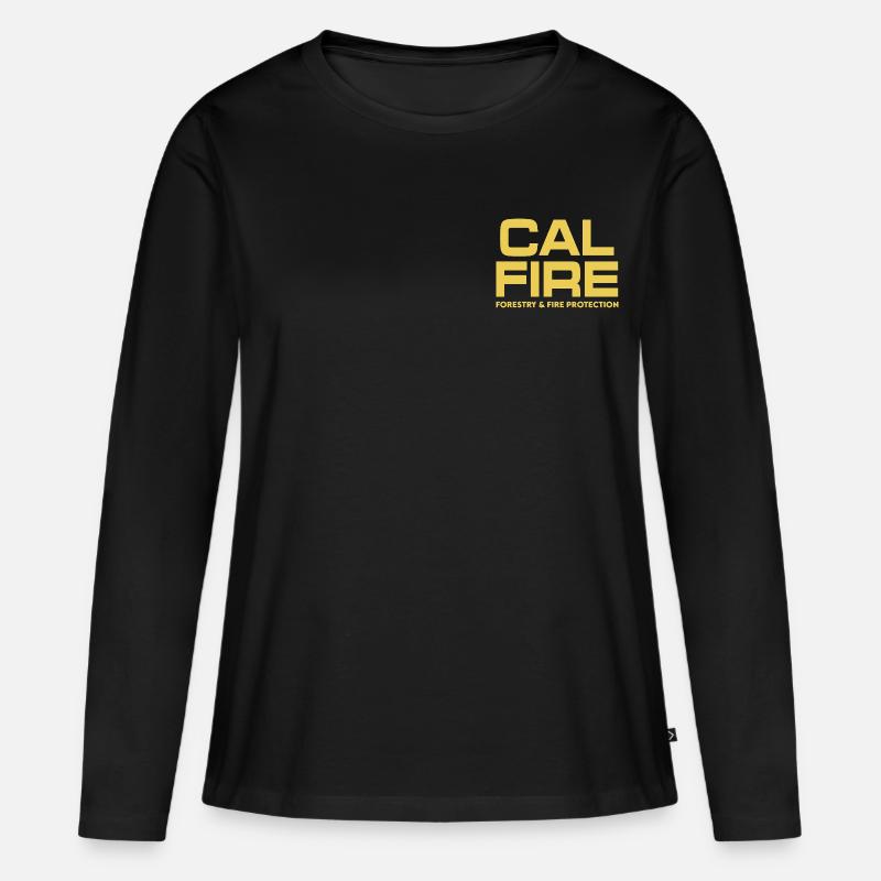 Cal Fire Brandschutz in der Forstwirtschaft - Frauen Premium Bio Langarmshirt - Schwarz