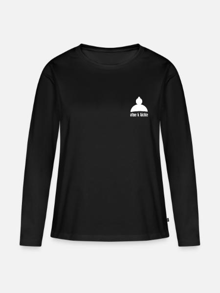 atme & lächle - Frauen Premium Bio Langarmshirt - Schwarz