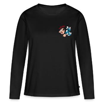 Les Schtroumpfs Gargamel Gotcha - T-shirt manches longues Premium bio Femme - noir - Devant - Julia (174cm)