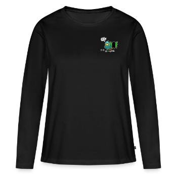 Coucou horloge coucou horloge forêt noire bande dessinée drôle - T-shirt manches longues Premium bio Femme - noir - Devant - Julia (174cm)