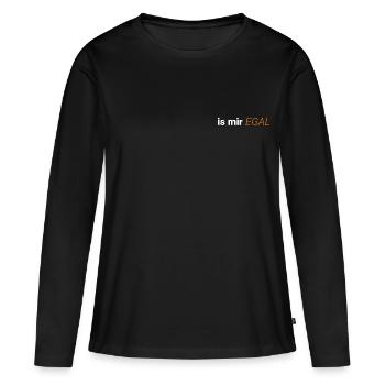 egal - Frauen Premium Bio Langarmshirt - Schwarz - Vorne - Julia (174cm)