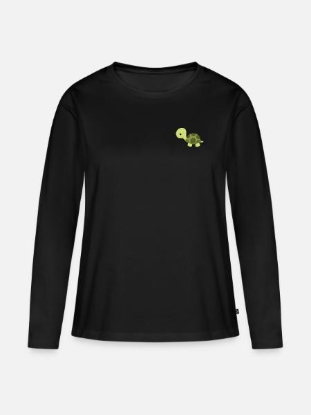 Schildkröte - Frauen Premium Bio Langarmshirt - Schwarz