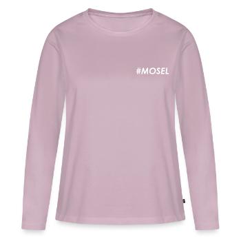 Hashtag Mosel weiß - Frauen Premium Bio Langarmshirt - Altrosa - Vorne - Julia (174cm)