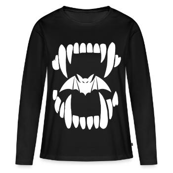Machoire de vampire - T-shirt manches longues Premium bio Femme - noir - Devant - Julia (174cm)