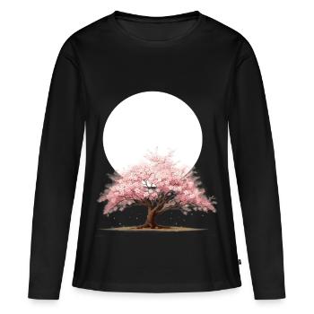 Cerisier - T-shirt manches longues Premium bio Femme - noir - Devant - Julia (174cm)