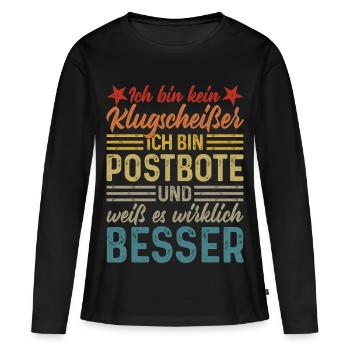 Postman - Je ne suis pas un petit malin - T-shirt manches longues Premium bio Femme - noir - Devant - Julia (174cm)