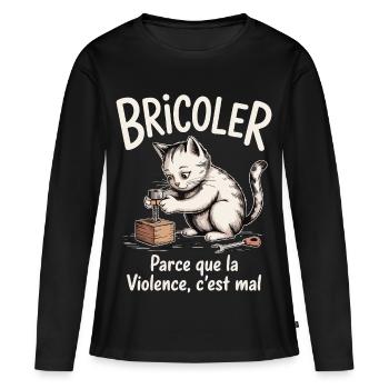 Tinkering, because violence is bad - Women's Premium Organic Long Sleeve Shirt - black - Front - Julia (174cm)