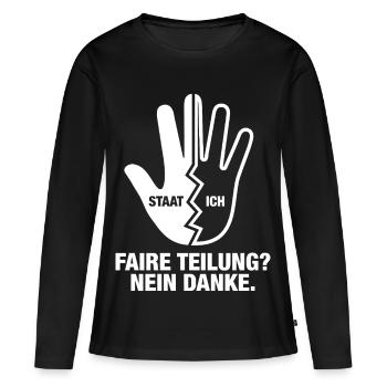 Fair sharing No thanks - Women's Premium Organic Long Sleeve Shirt - black - Front - Julia (174cm)