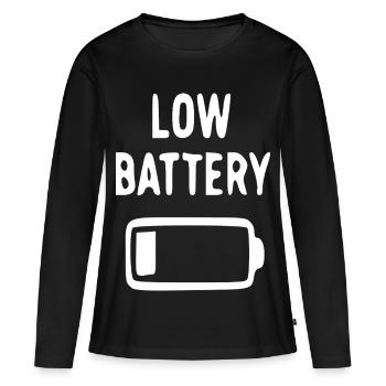 Conception à faible humeur de batterie - T-shirt manches longues Premium bio Femme - noir - Devant - Julia (174cm)