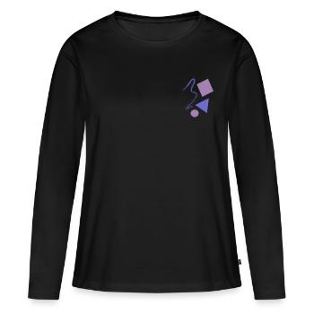 Abstract Design: Connection - Women's Premium Organic Long Sleeve Shirt - black - Front - Julia (174cm)
