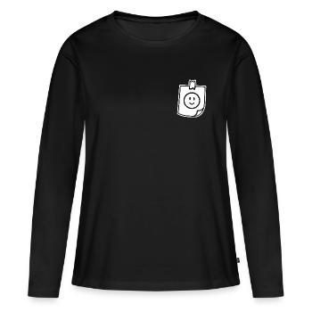Ruban de notes joyeuses, bonne humeur. - T-shirt manches longues Premium bio Femme - noir - Devant - Julia (174cm)