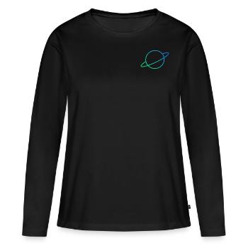 Planète Bleu-Vert - T-shirt manches longues Premium bio Femme - noir - Devant - Julia (174cm)