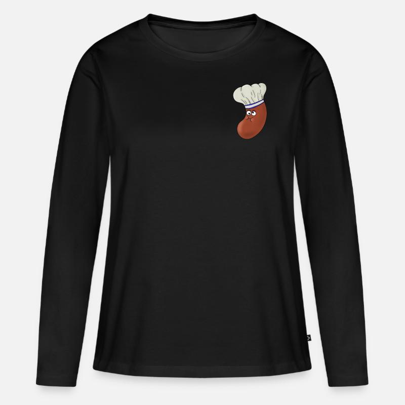 FrijolChef - Frauen Premium Bio Langarmshirt - Schwarz