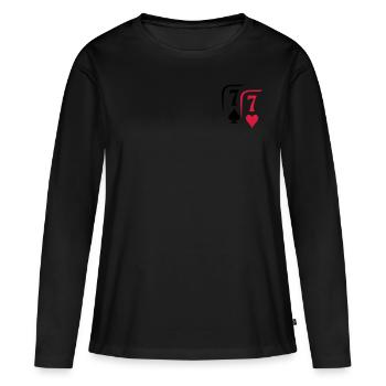 PAIR 7 - T-shirt manches longues Premium bio Femme - noir - Devant - Julia (174cm)
