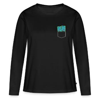 Laissez-passer invité - T-shirt manches longues Premium bio Femme - noir - Devant - Julia (174cm)