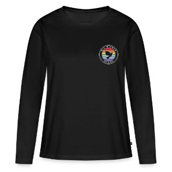Nie wieder ist jetzt! - Frauen Premium Bio Langarmshirt - Schwarz - Vorne - Julia (174cm)