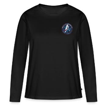 Star Trek Discovery Abzeichen Sternenflotte klein - Frauen Premium Bio Langarmshirt - Schwarz - Vorne - Julia (174cm)