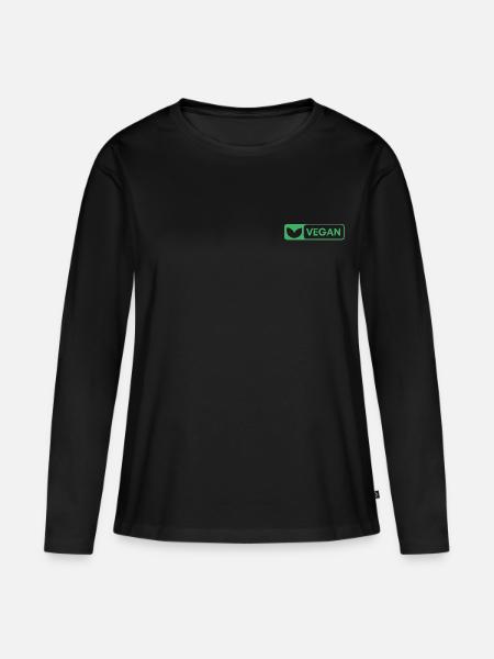 VEGAN - Frauen Premium Bio Langarmshirt - Schwarz