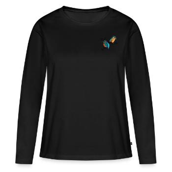 zwei Eisvögel - Frauen Premium Bio Langarmshirt - Schwarz - Vorne - Julia (174cm)