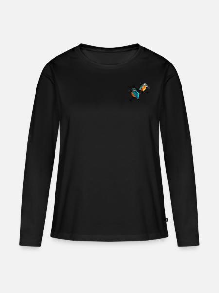 zwei Eisvögel - Frauen Premium Bio Langarmshirt - Schwarz