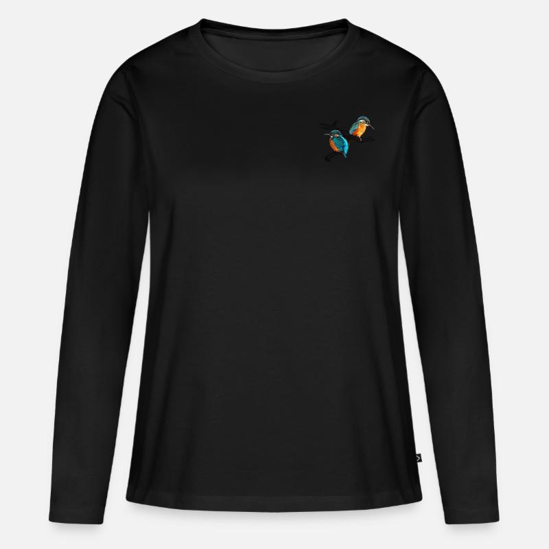 zwei Eisvögel - Frauen Premium Bio Langarmshirt - Schwarz