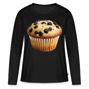 Muffin - T-shirt manches longues Premium bio Femme - noir - Devant - Julia (174cm)