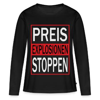 Arrêtez l’explosion des prix - T-shirt manches longues Premium bio Femme - noir - Devant - Julia (174cm)