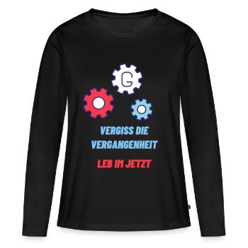 Forget the past, live in the now - Women's Premium Organic Long Sleeve Shirt - black - Front - Julia (174cm)