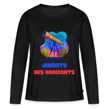 Jenseits des Horizonts - Frauen Premium Bio Langarmshirt - Schwarz - Vorne - Julia (174cm)