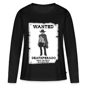 Cowboy squelette - T-shirt manches longues Premium bio Femme - noir - Devant - Julia (174cm)