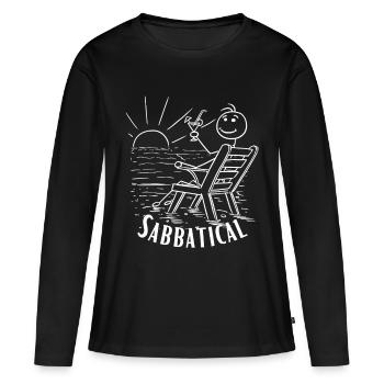 Sabbatique - T-shirt manches longues Premium bio Femme - noir - Devant - Julia (174cm)