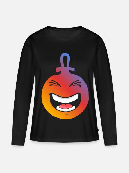 Weihnachtskugel - Frauen Premium Bio Langarmshirt - Schwarz