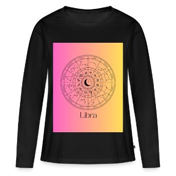Libra Zodiac Circle Balance - Women's Premium Organic Long Sleeve Shirt - black - Front - Julia (174cm)