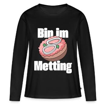 Je suis à la Metting Mettbrötchen - T-shirt manches longues Premium bio Femme - noir - Devant - Julia (174cm)