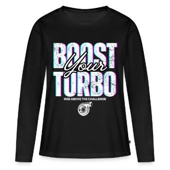 Turbo Booster Noir - T-shirt manches longues Premium bio Femme - noir - Devant - Julia (174cm)
