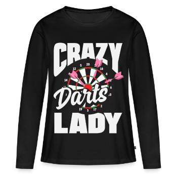 Fléchettes drôles Expressions Cadeaux de fléchettes - T-shirt manches longues Premium bio Femme - noir - Devant - Julia (174cm)